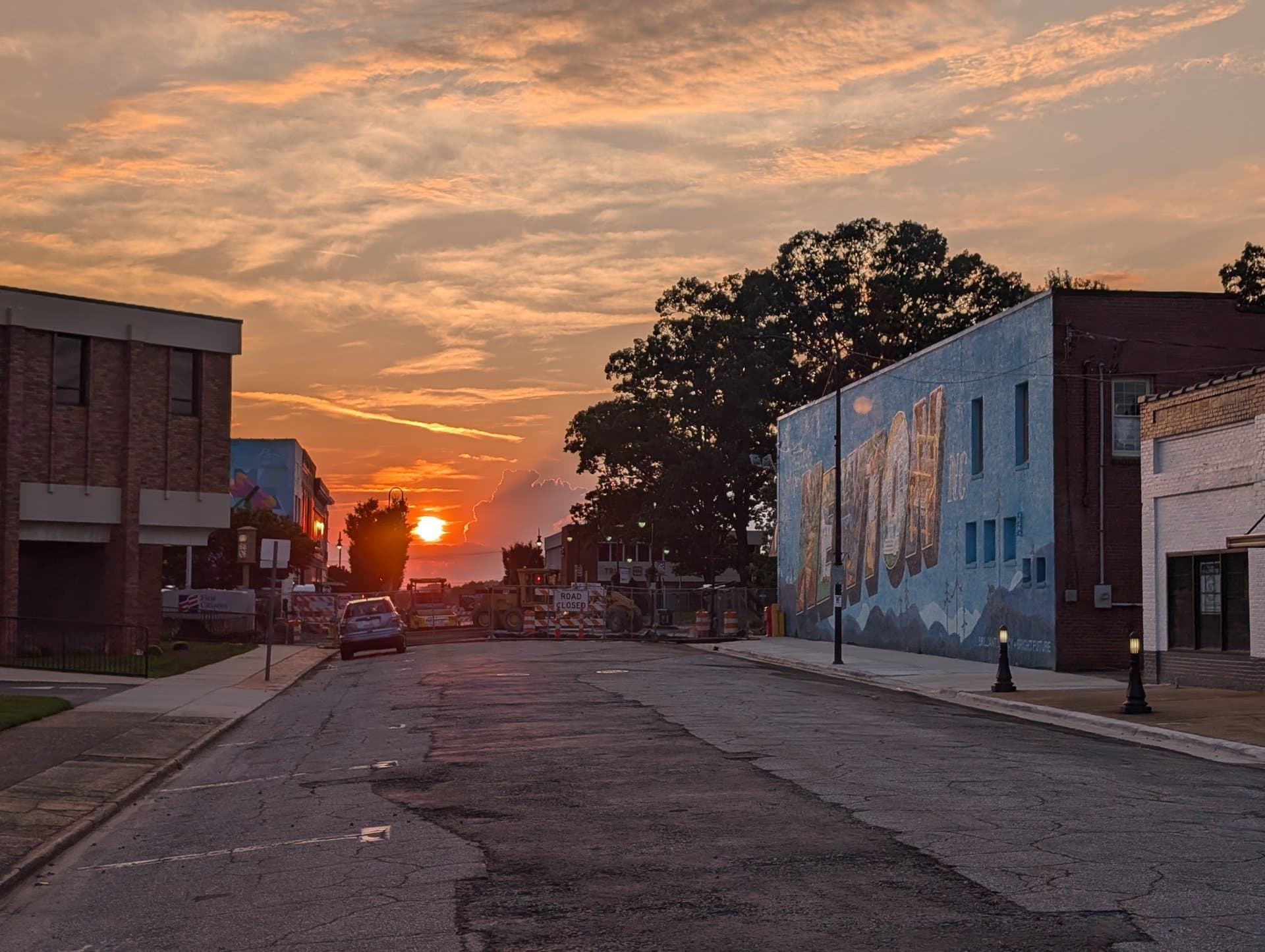Downtown Newton, NC at sunset - Beautiful city view
